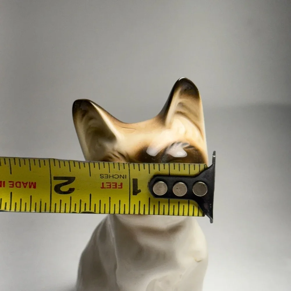 Vintage Enesco Siamese Cat Figurine Ceramic With Beautiful Blue Eyes‎ 4